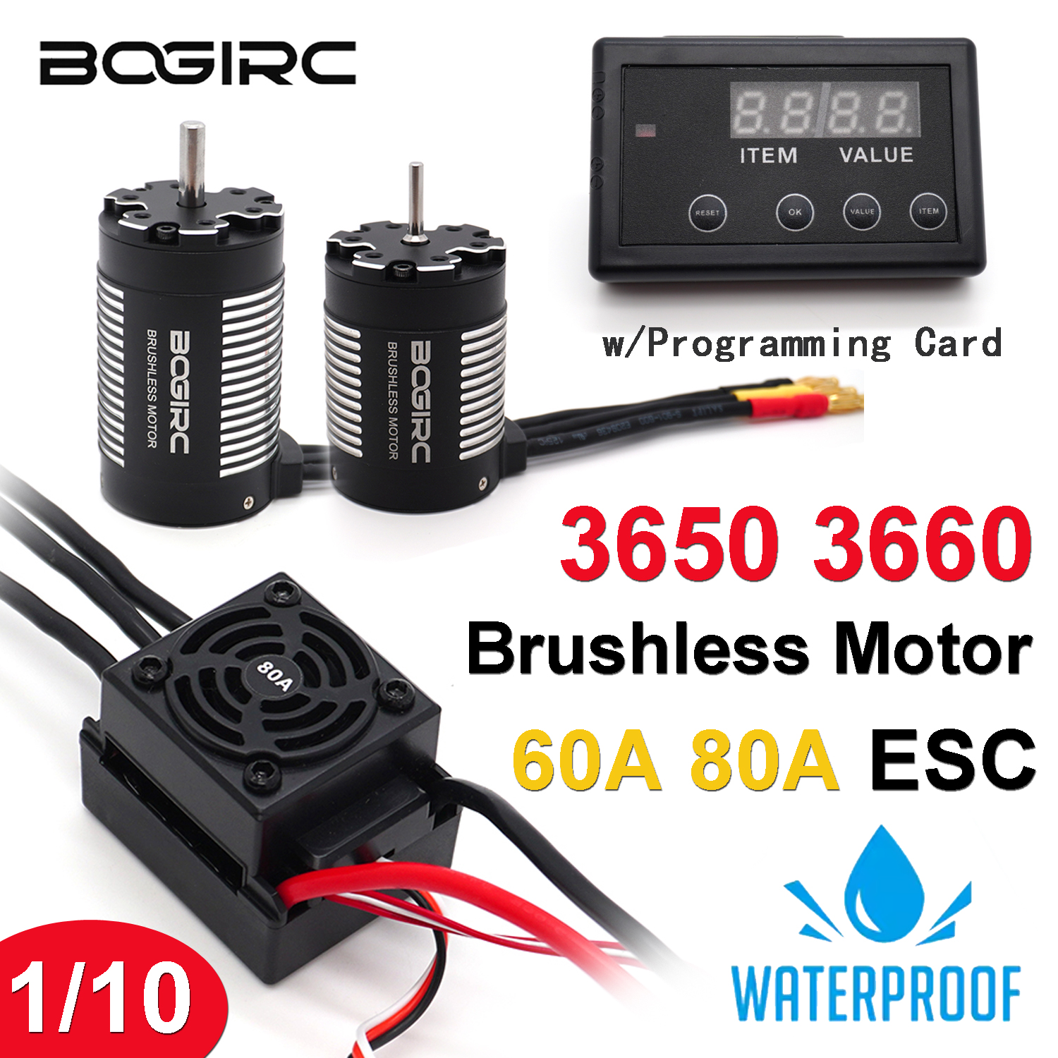 Esc Waterproof 60A - BOGIRC Waterproof Brushless Motor 3650 3660