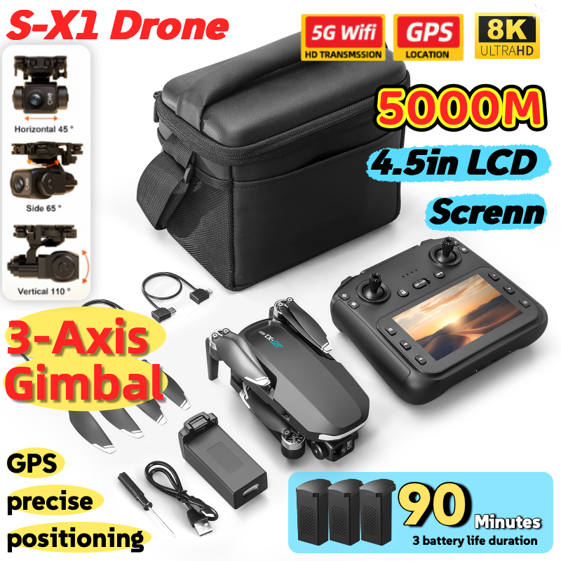 Rc Hobby China - S-X1 MAX GPS Drone with 3-Axis