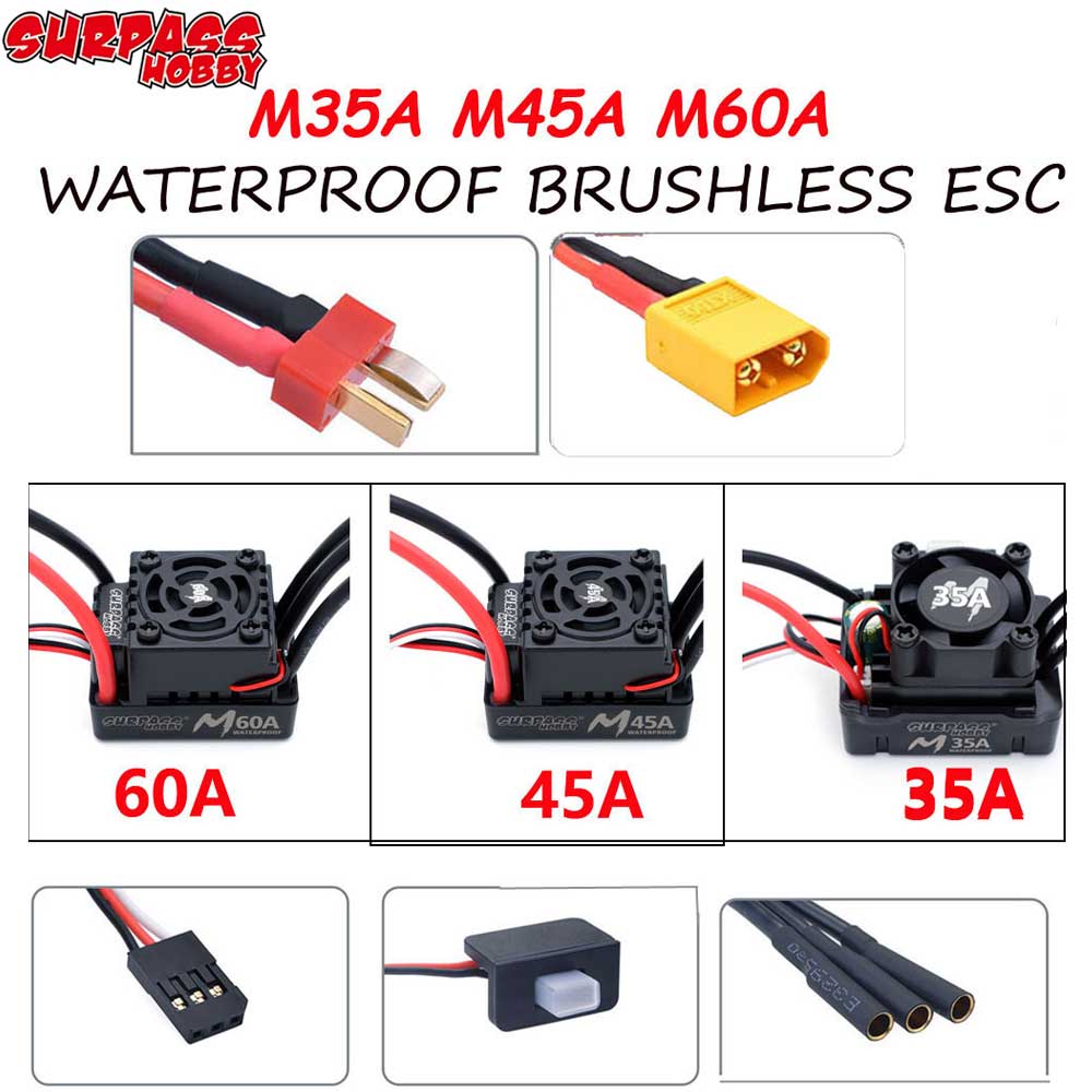 Surpass Hobby M35A 45A 60A 2-3 - огляд і ціна Esc Waterproof 60A