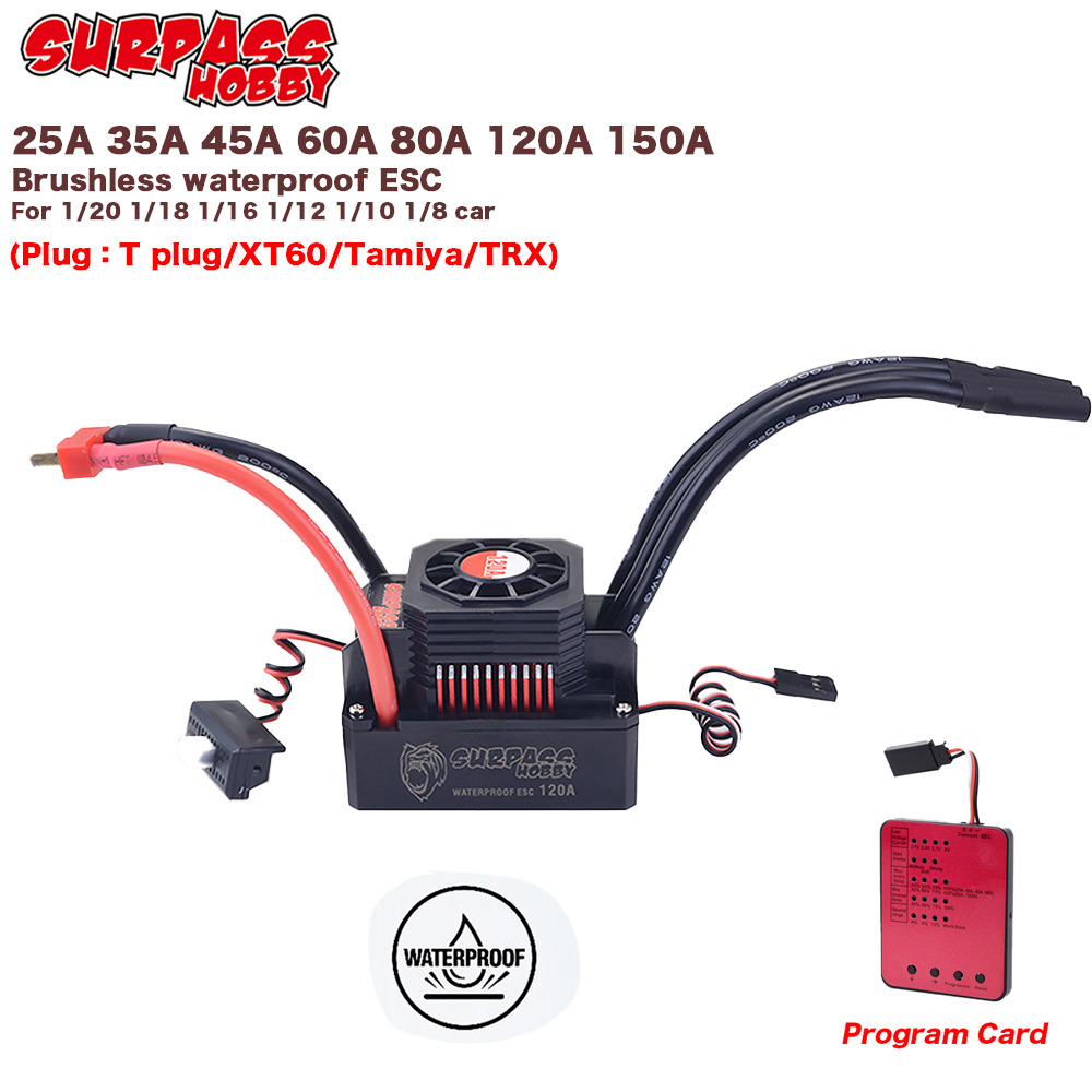 SURPASS HOBBY KK 150A 120A 80A - огляд і ціна Esc Waterproof 60A