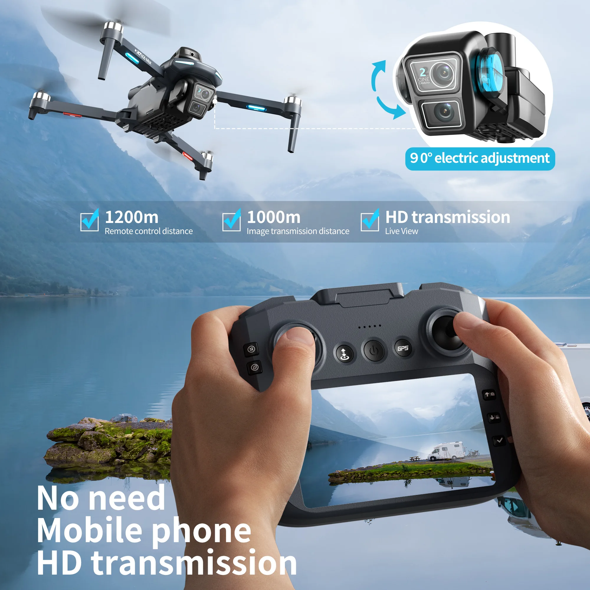 Lenovo XT606 MAX GPS Drone 4k  - огляд і ціна Rc Hobby China