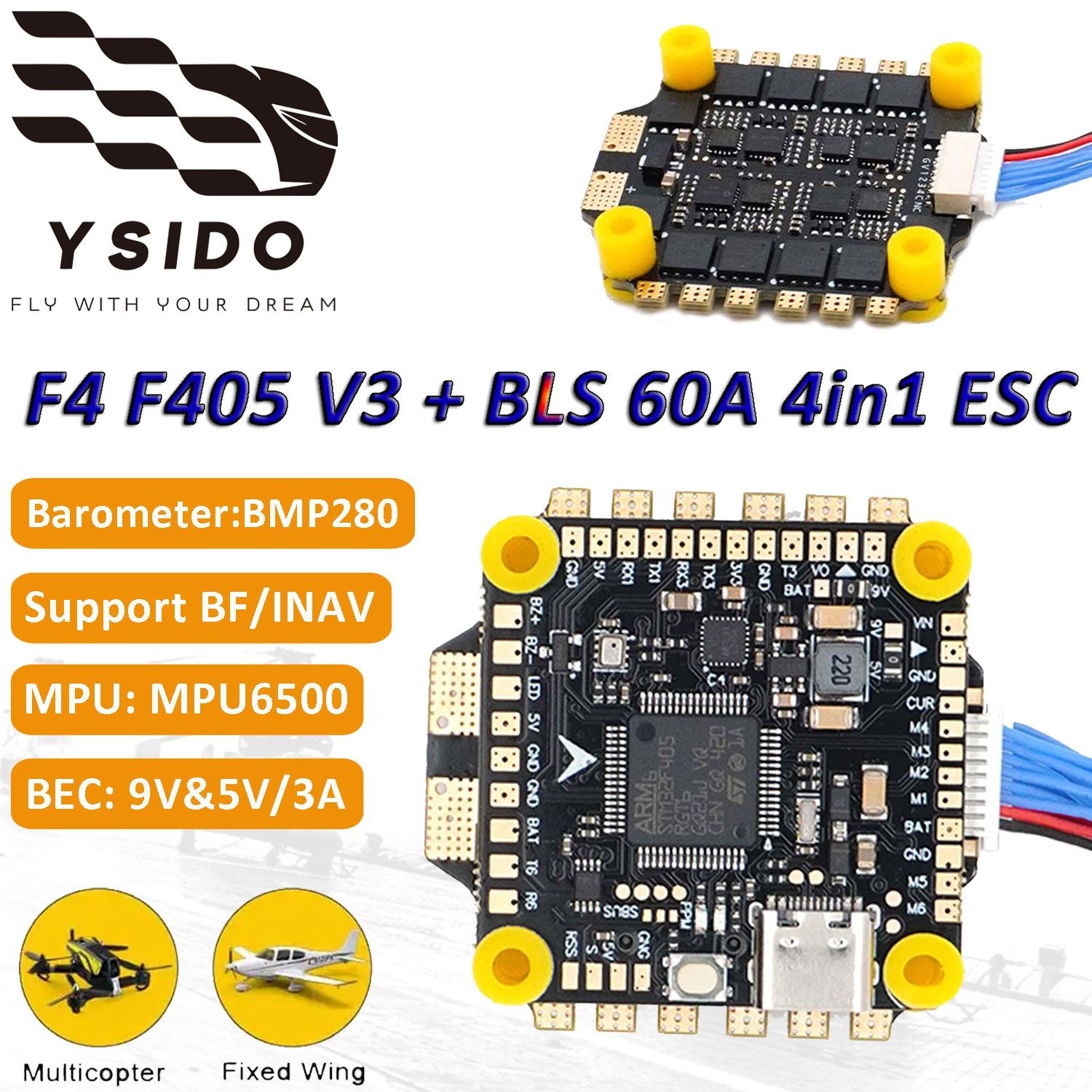 F405 V3 Flight Controller Reli - огляд і ціна Rc Plane Hobby Zone