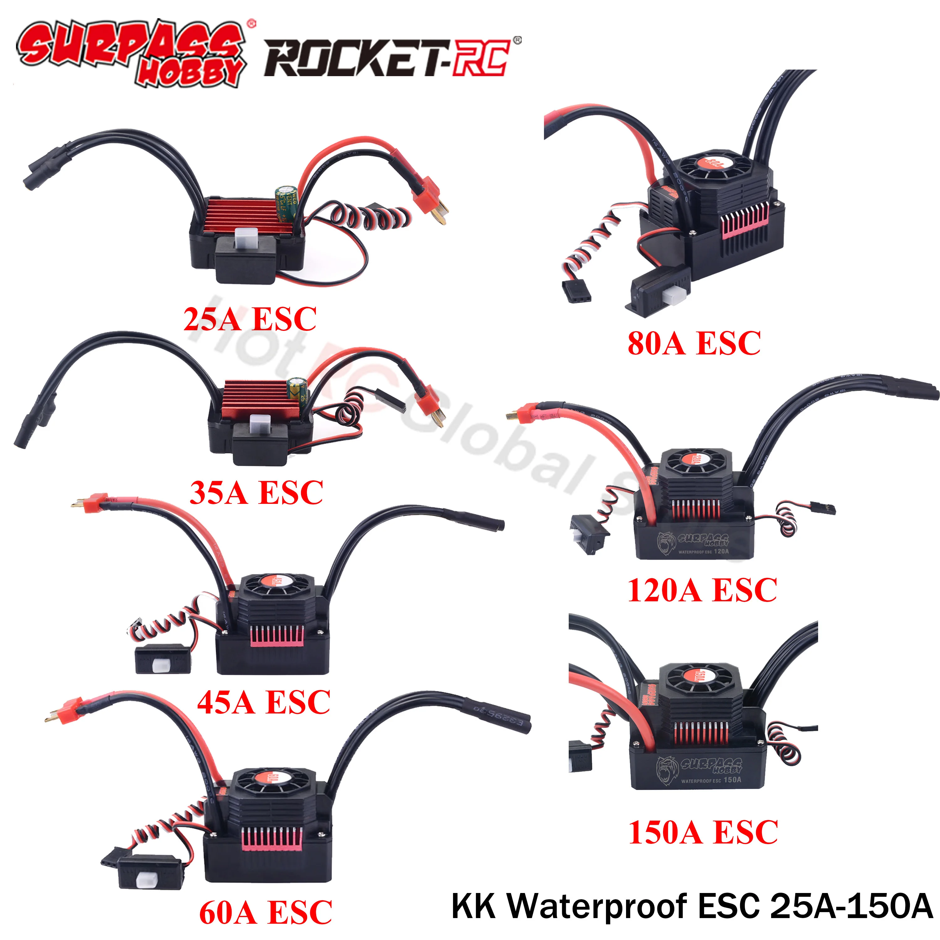 SURPASS HOBBY KK 25A 35A 45A 6 - огляд і ціна Esc Waterproof 60A